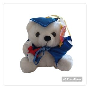 Graduation bear plush white
